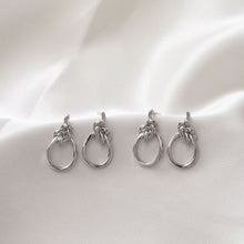 Load image into Gallery viewer, Gold Knot Earring Post, S925 Silver Ear Pin, Nickel Free Earrings, 18K Ear Stud Loop, Tie The Knot Earring Findings BB097-D0387