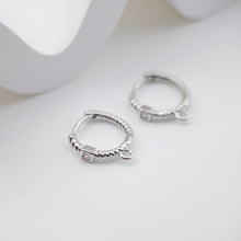 Load image into Gallery viewer, Helical zircon Earring Hoop, Gold Plated Huggie Hoop Earring with Loop, Huggie Hoops DIY Earring  Findings,Handmade Earring Supplies D0098