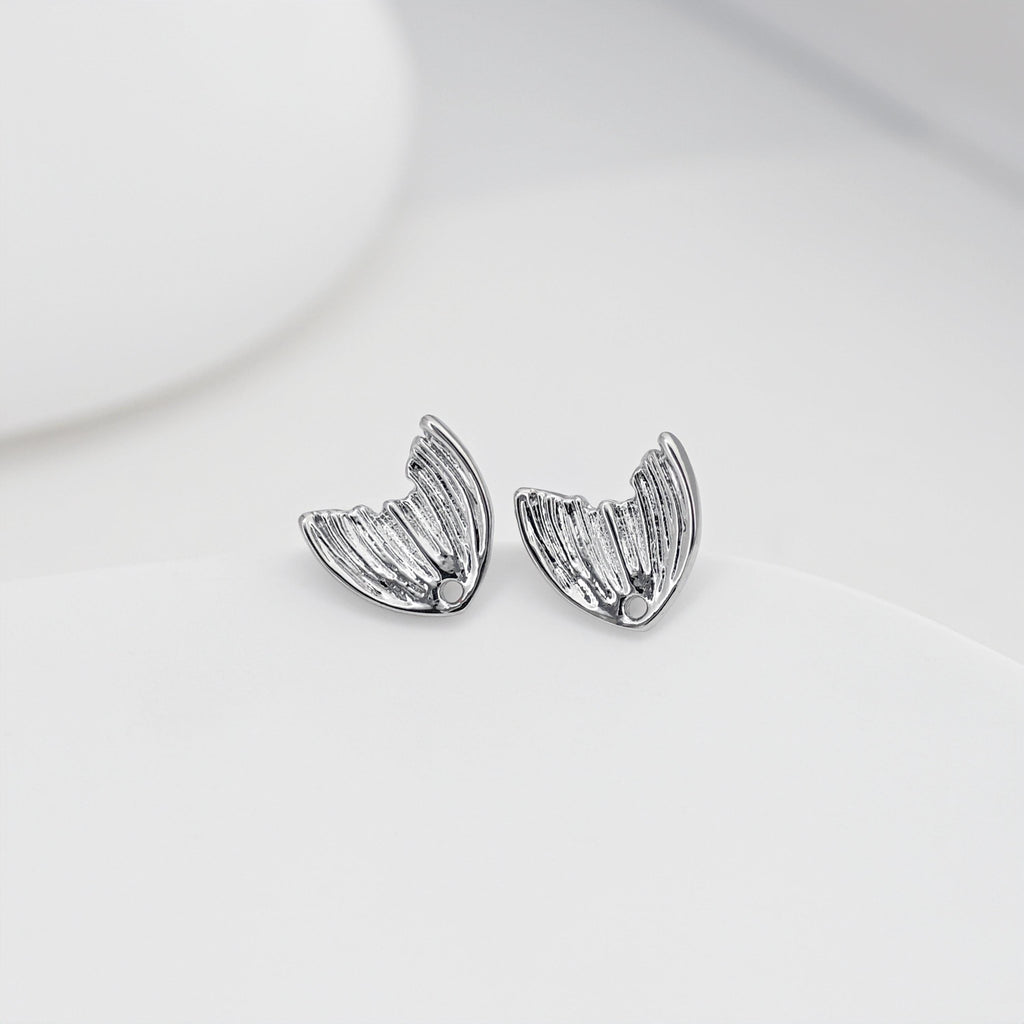 Wing Post Earrings, 11mm, Burshed Gold Earring Post, Hypoallergenic, Earring Findings, Earring Supplies D0422