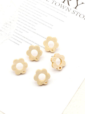 4PCS Wood Earrings, Flower Type Wooden Earrings for women, Reclaimed Ash Wood, Nickel Free, Geometric Statement Earrings Finding JT911