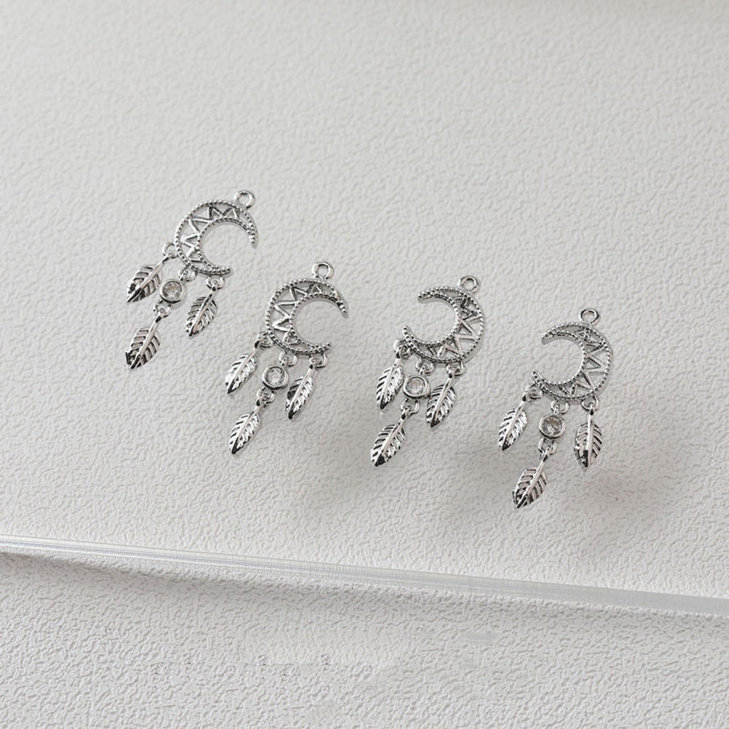 Pendientes de atrapasueños, chapados en oro y plata de 14 quilates, estilo bohemio, regalo para damas de honor, pendientes de atrapasueños con dijes colgantes GZ398