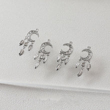 Cargar imagen en el visor de la galería, Pendientes de atrapasueños, chapados en oro y plata de 14 quilates, estilo bohemio, regalo para damas de honor, pendientes de atrapasueños con dijes colgantes GZ398