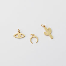 Load image into Gallery viewer, 10pcs Gold Eye Charms, Horn Charm, Cactus Pendant, 18K Gold Plated Eye Charms, Necklace Charms, Jewelry Findings