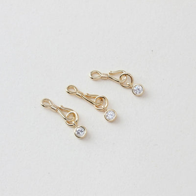 Fish Hook Clasp, Necklace Connector, CZ Pave, 14K Gold/Silver Plated, Neckalce Bracelet Making Pendant, Jewelry Supply Finding JG061