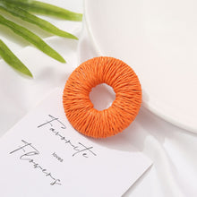 Cargar imagen en el visor de la galería, Pendientes de paja tejida, pendientes bohemios, pendientes de estilo vacacional para niñas, pendientes hechos a mano BS005