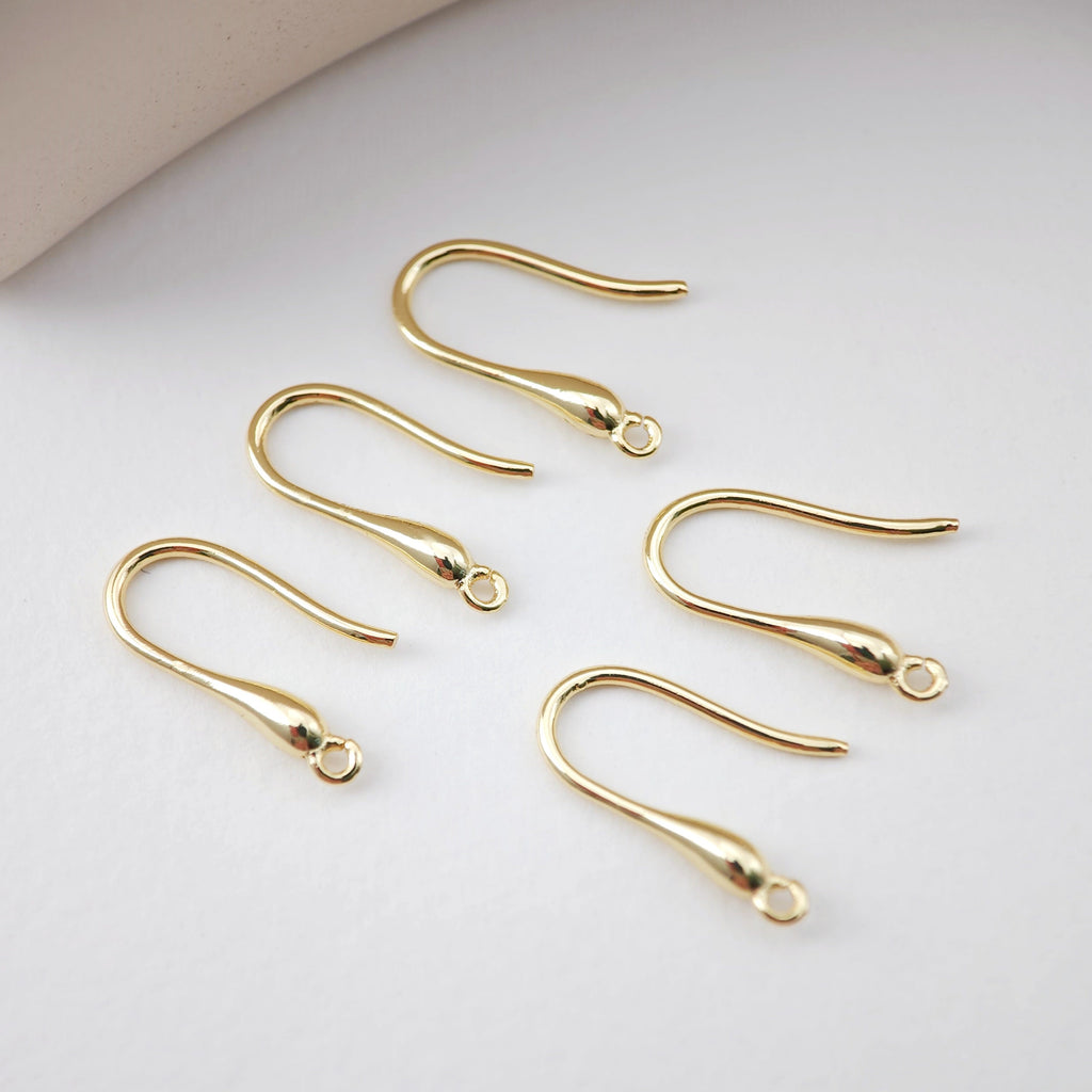 Fish Hooks, 18K Gold Plated Ear Wires, Gold Earring Earring Hooks, Ear Wires for Jewelry Making D0187