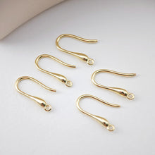 Load image into Gallery viewer, Fish Hooks, 18K Gold Plated Ear Wires, Gold Earring Earring Hooks, Ear Wires for Jewelry Making D0187