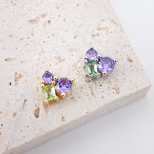 Load image into Gallery viewer, Grape Pendant, Fruit Charm, Grape Spacer Beads, 18K Gold/Silver, Pave CZ, Necklace Charms, Jewelry Findings S20246