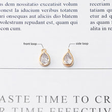 Load image into Gallery viewer, 10pcs CZ Pave Mini Oval Charm, Tiny Pendant, 14K Real Gold Plated Brass Earring Charms, Jewelry Findings D0602