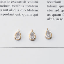 Load image into Gallery viewer, 10pcs CZ Pave Mini Oval Charm, Tiny Pendant, 14K Real Gold Plated Brass Earring Charms, Jewelry Findings D0602