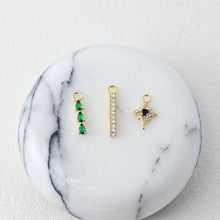 Cargar imagen en el visor de la galería, Earring Charms Collection, with Big Loop, 18k Gold Plated, CZ Pave Pendants, Hoop Pendant For Earring Making, Jewelry Making Accessories