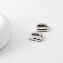 Load image into Gallery viewer, Rhodium Plated Hoop Earrings, Silver Color D-shaped Hoops, Hoop Earrings | Finished Earrings