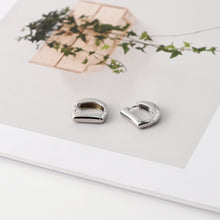 Load image into Gallery viewer, Rhodium Plated Hoop Earrings, Silver Color D-shaped Hoops, Hoop Earrings | Finished Earrings
