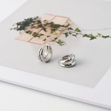 Load image into Gallery viewer, Rhodium Plated Hoop Earrings, Silver Color Round Hoops,Hoop Earrings | Finished Earrings