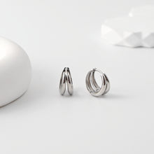 Load image into Gallery viewer, Rhodium Plated Hoop Earrings, Silver Color Round Hoops,Hoop Earrings | Finished Earrings