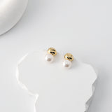 Stud Earrings | ABS Pearl, 18K Gold Plated, S925 Silver Ear Pin, Finished Earring