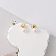 Load image into Gallery viewer, Stud Earrings | ABS Pearl, 18K Gold Plated, S925 Silver Ear Pin, Finished Earring