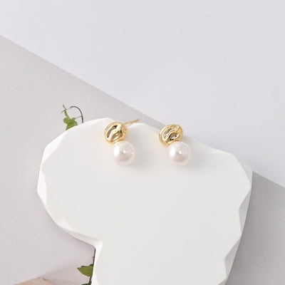 Stud Earrings | ABS Pearl, 18K Gold Plated, S925 Silver Ear Pin, Finished Earring