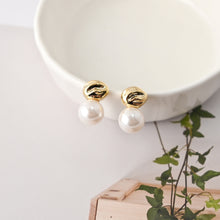 Load image into Gallery viewer, Stud Earrings | ABS Pearl, 18K Gold Plated, S925 Silver Ear Pin, Finished Earring