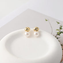 Load image into Gallery viewer, Stud Earrings | ABS Pearl, 18K Gold Plated, S925 Silver Ear Pin, Finished Earring