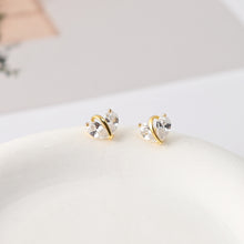 Load image into Gallery viewer, Heart-Shaped Stud Earrings, Zircon Stone Inlaid, 18K Gold Plated, S925 Ear Pin |Finished Earring