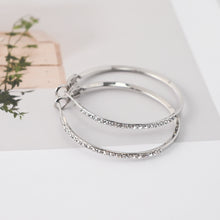 Load image into Gallery viewer, Rhodium Plated Hoop Earrings, Silver CZ Pave Hoops, Hoop Earrings | Finished Earrings