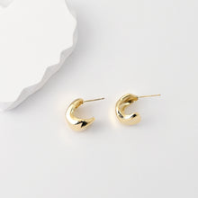 Load image into Gallery viewer, C Shape Earrings | 18K Gold Plated, S925 Sterling Silver Ear Pin, Finished Earring