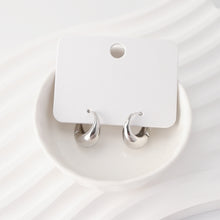 Load image into Gallery viewer, Rhodium Plated Hoop Earrings, Silver Color Oval Hoops,Hoop Earrings | Finished Earrings