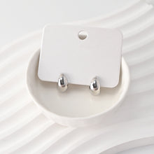 Load image into Gallery viewer, C Shape Earrings | Rhodium Plated, Post Earring, S925 Sterling Silver Ear Pin, Finished Earring