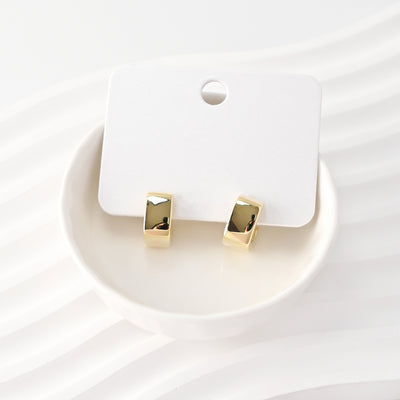 C Shape Earrings | 18K Gold Plated， S925 Sterling Silver Ear Pin, Finished Earring