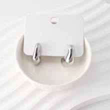 Load image into Gallery viewer, C Shape Earrings | Rhodium Plated, Post Earring, S925 Sterling Silver Ear Pin, Finished Earring