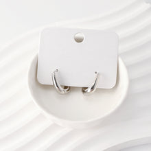 Load image into Gallery viewer, Rhodium Plated Hoop Earrings, Silver Color Oval Hoops,Hoop Earrings | Finished Earrings