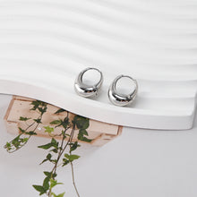 Load image into Gallery viewer, Rhodium Plated Hoop Earrings, Silver Color Oval Hoops,Hoop Earrings | Finished Earrings