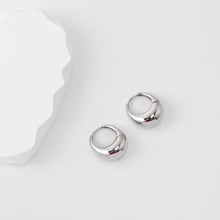 Load image into Gallery viewer, Rhodium Plated Hoop Earrings, Silver Color Oval Hoops,Hoop Earrings | Finished Earrings