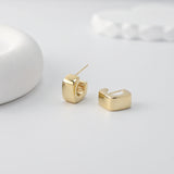 C Shape Earrings | 18K Gold Plated， S925 Sterling Silver Ear Pin, Finished Earring