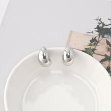 Load image into Gallery viewer, C Shape Earrings | Rhodium Plated, Post Earring, S925 Sterling Silver Ear Pin, Finished Earring