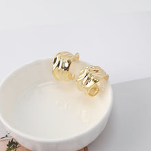 Load image into Gallery viewer, C Shape Earrings | Hammered Post Earrings, 18K Gold Plated, S925 Sterling Silver Ear Pin, Finished Earring