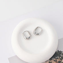 Load image into Gallery viewer, Rhodium Plated Hoop Earrings, Silver Color Oval Hoops,Hoop Earrings | Finished Earrings