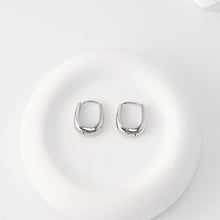 Load image into Gallery viewer, Rhodium Plated Hoop Earrings, Silver Color Oval Hoops,Hoop Earrings | Finished Earrings