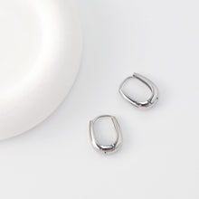 Load image into Gallery viewer, Rhodium Plated Hoop Earrings, Silver Color Oval Hoops,Hoop Earrings | Finished Earrings