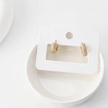 Load image into Gallery viewer, 18K Gold-Plated Hoop Earrings, CZ Pave Round Hoops, Hoop Earrings | Finished Earrings