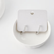 Load image into Gallery viewer, C Shape Earrings | Rhodium Plated,  Pleated Post Earring, S925 Sterling Silver Ear Pin, Finished Earring