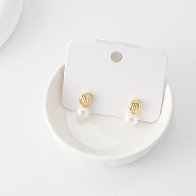 Stud Earrings | ABS Pearl, 18K Gold Plated, S925 Silver Ear Pin, Finished Earring