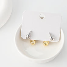 Load image into Gallery viewer, Teardrop Stud Earrings for Women, 18K Gold Plated Two-Tone Gold &amp; Silver, S925 Silver Ear Pin, Designer Style Hypoallergenic | Finished Earrings