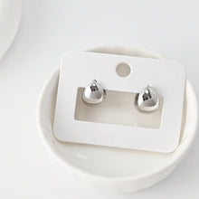 Load image into Gallery viewer, Rhodium Plated Hoop Earrings, Silver Color Round Hoops,Hoop Earrings | Finished Earrings