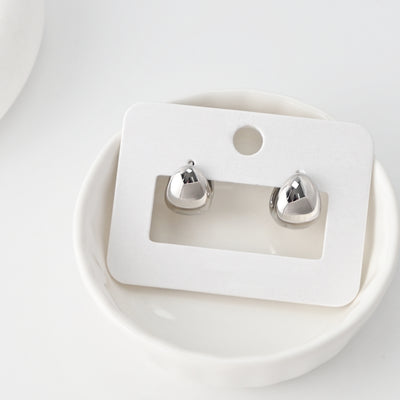 Rhodium Plated Hoop Earrings, Silver Color Round Hoops,Hoop Earrings | Finished Earrings