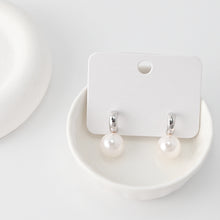 Load image into Gallery viewer, C Shape Earrings | ABS Pearl Rhodium Plated, S925 Sterling Silver Ear Pin, Finished Earrings