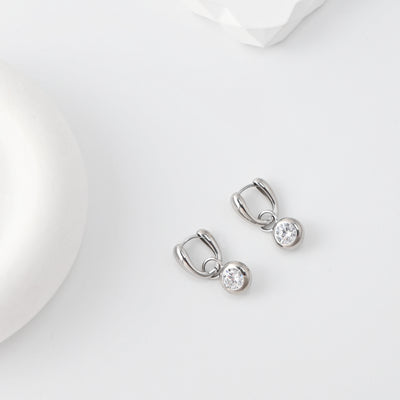 Rhodium Plated Hoop Earrings, Silver Color U-shaped Hoops,Hoop Earrings | Finished Earrings