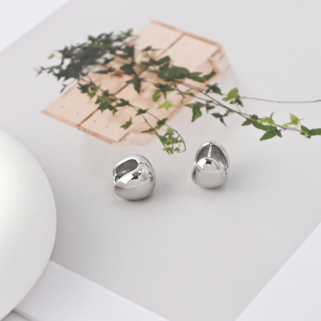 Rhodium Plated Hoop Earrings, Silver Color Round Hoops,Hoop Earrings | Finished Earrings