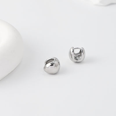 Rhodium Plated Hoop Earrings, Silver Color Round Hoops,Hoop Earrings | Finished Earrings